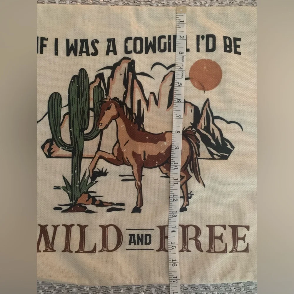 Wild and Free Cowgirl Pillow Cover